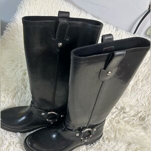 Michael Kors Sleek Black Rubber Boots